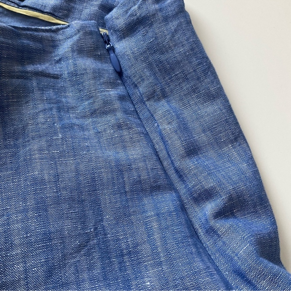 New Talbots Embroidered Linen Blend Chambray A-Line Skirt New With Tags 4P - Picture 7 of 12